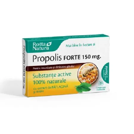 Propolis forte cu patlagina si miere 150 mg, 30 comprimate, Rotta Natura