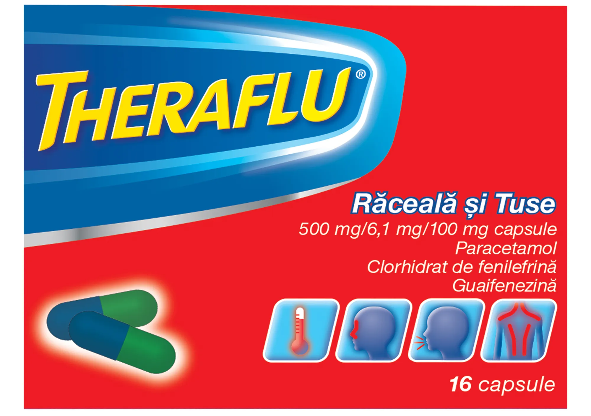 Theraflu Raceala Si Tuse 16 capsule