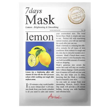 Masca servetel cu lamaie 7Days Mask, 20 g, Ariul