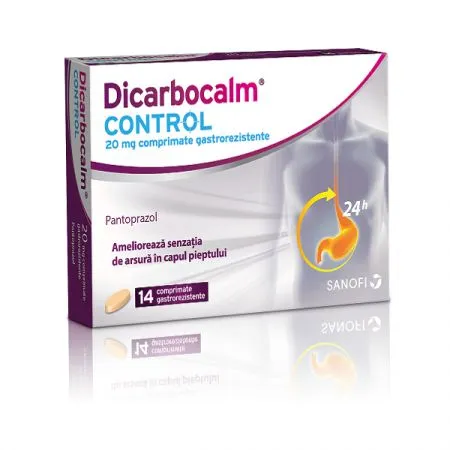 Dicarbocalm Control, 20 mg, 14  comprimate gastrorezistente, Sanofi