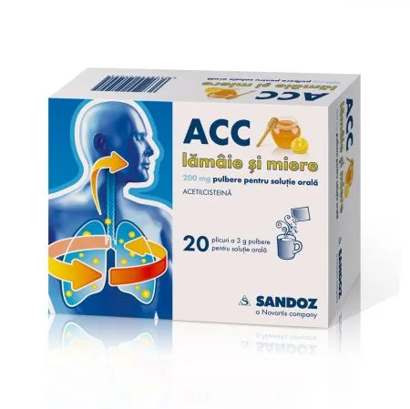 ACC lamaie si miere, 200 mg, 20 plicuri, Sandoz