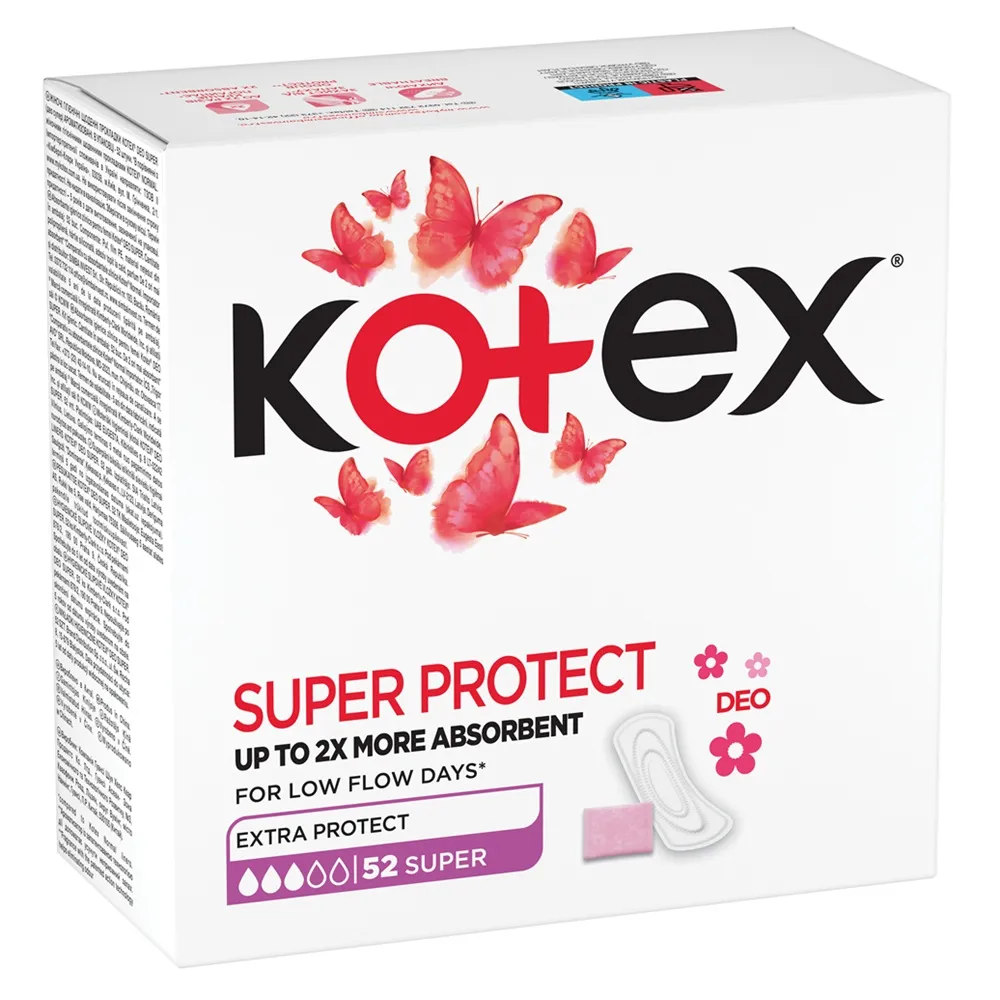 Absorbante zilnice Super Protect, 52 bucati, Kotex