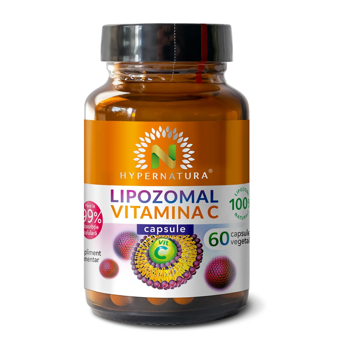 Lipozomal Vitamina C, 60 capsule vegetale, Hypernatura