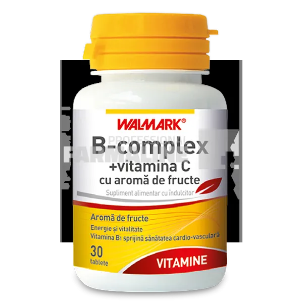 B Complex + Vitamina C cu aroma de fructe 30 tablete