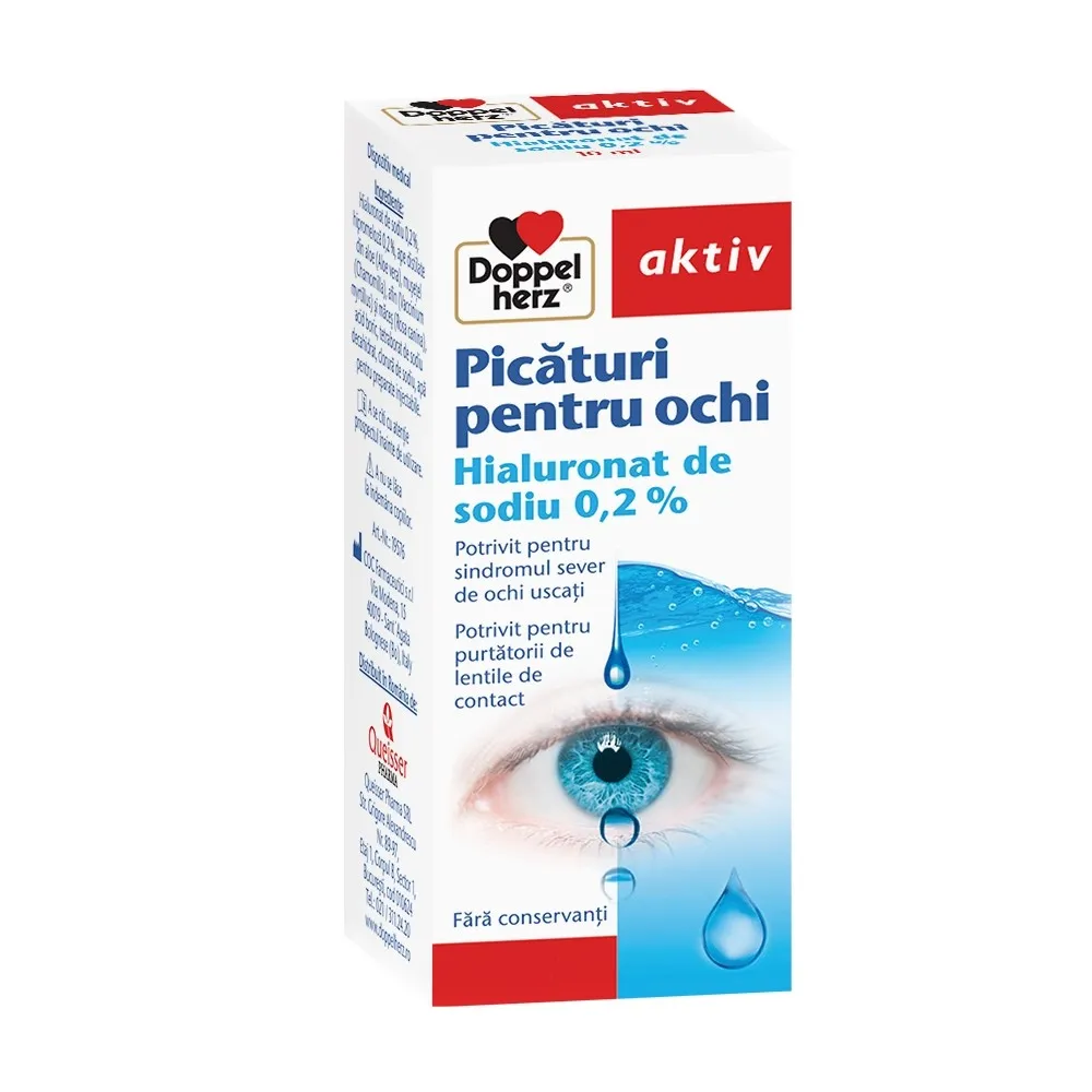 DOPPELHERZ Picaturi ochi hialuronat de sodiu 0.2% x 10ml