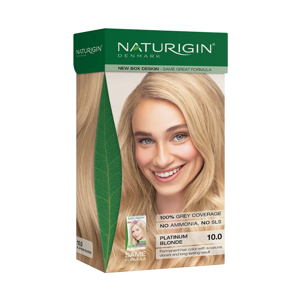 Vopsea pentru par nuanta 10.0 blond platinat, 115 ml, Naturigin