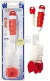 Baby Nova 33132 Perie integrata pentru curatat biberon si tetina