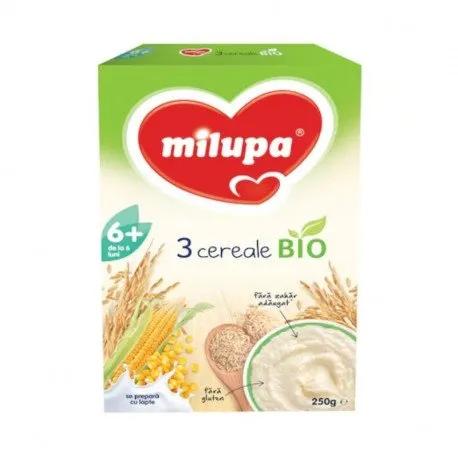 Milupa Bio 3 Cereale, de la 6 luni, 250g