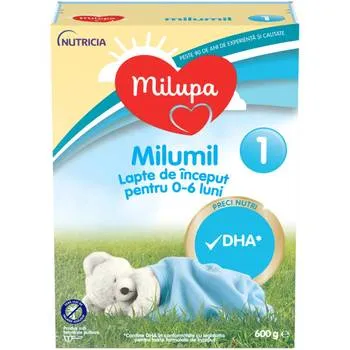 Lapte pentru inceput 0-6 luni Milumil 1, 600g, Milupa