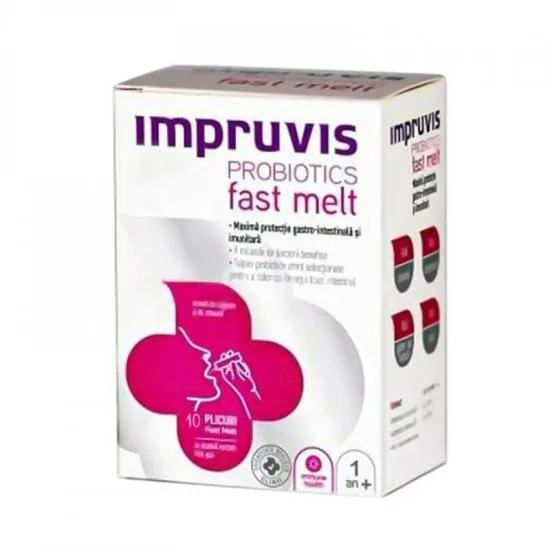 Impruvis Probiotics fast melt, 10 plicuri, Bifodan