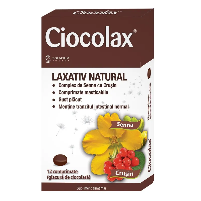 Ciocolax laxativ natural, 12 comprimate, Solacium Pharma