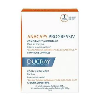 Anacaps Progressiv pentru par, 30 capsule, Ducray
