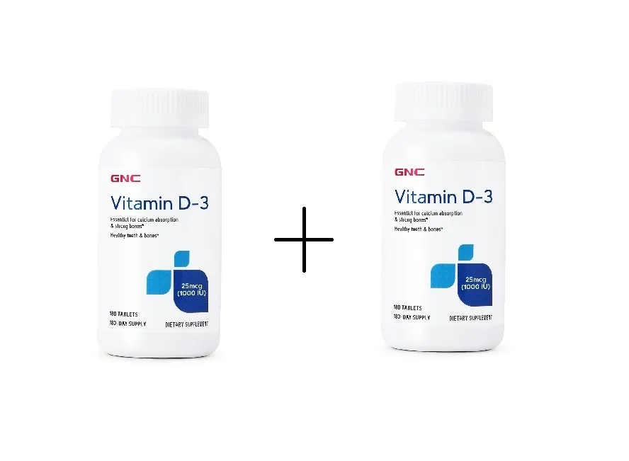 GNC VITAMIN D-3 1000 UI X 180 TABLETE 1+1 CADOU