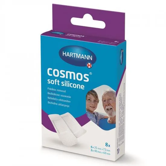 Plasturi Cosmos Soft Silicone, 2 marimi, 8 bucati, Hartmann