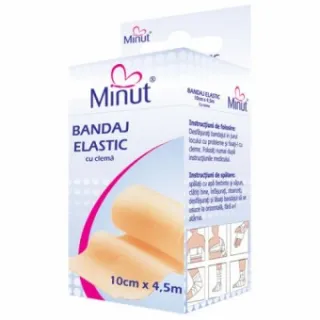 Minut Bandaj elastic cu clema 10 cm x 4.5m