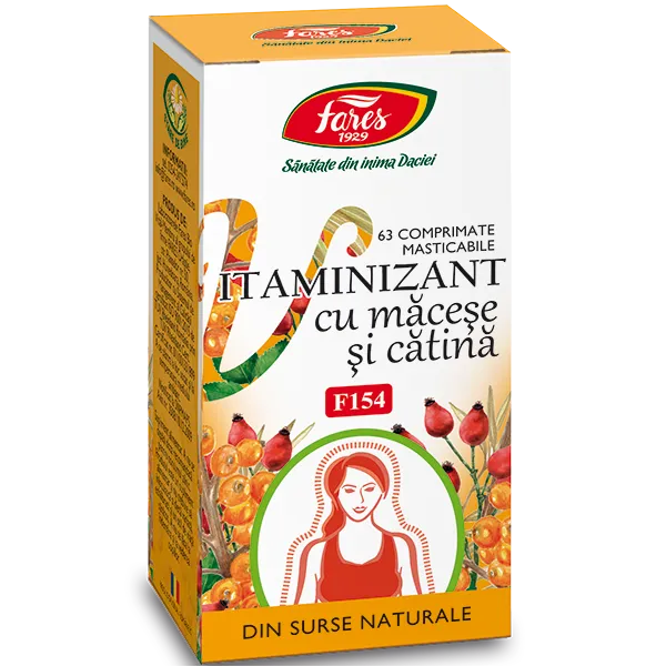 FARES VITAMINIZANT CU ACEROLA, MACESE SI CATINA X 60 CAPSULE