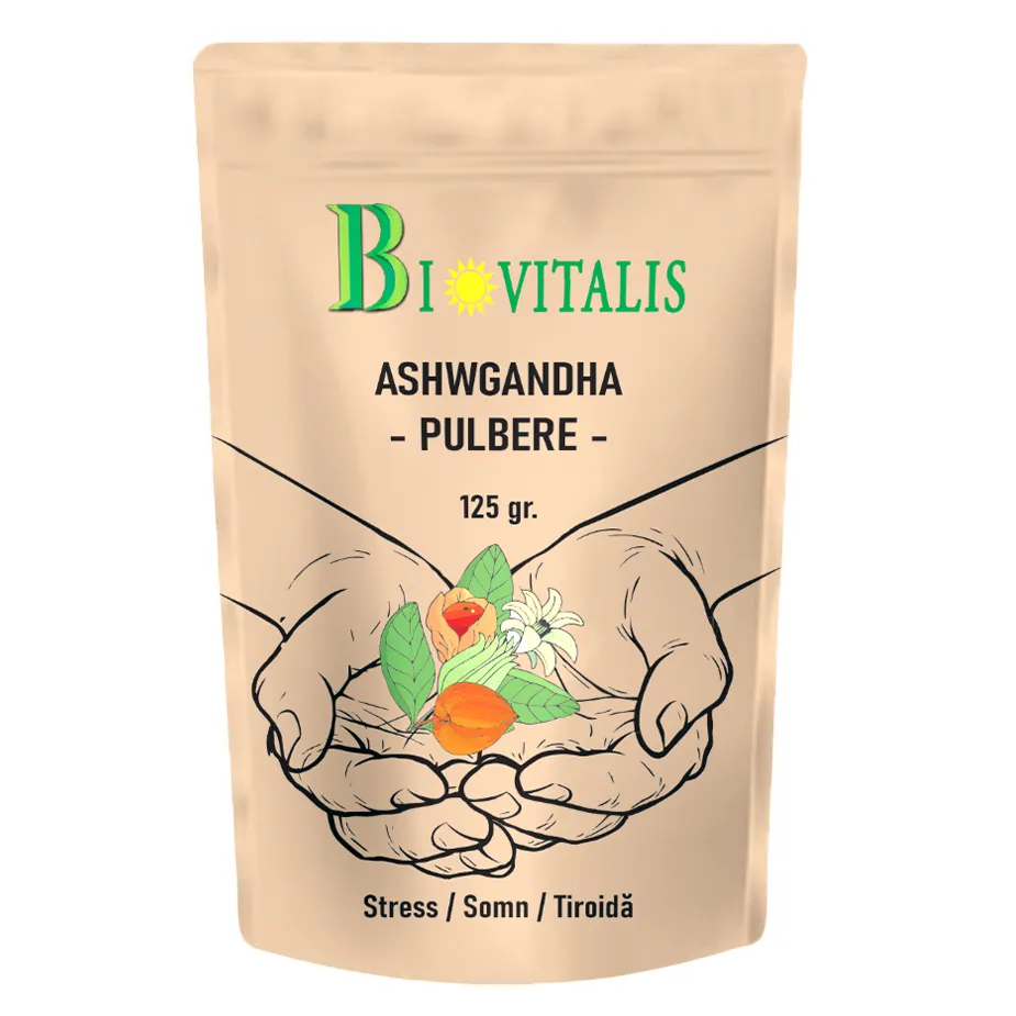 Pulbere	de Ashwagandha, 125 g, Biovitalis