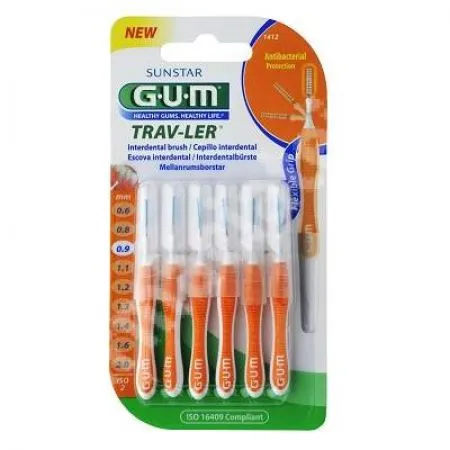 Perii interdentare Trev-Ler, 0.9 mm, 6 bucati, Sunstar Gum