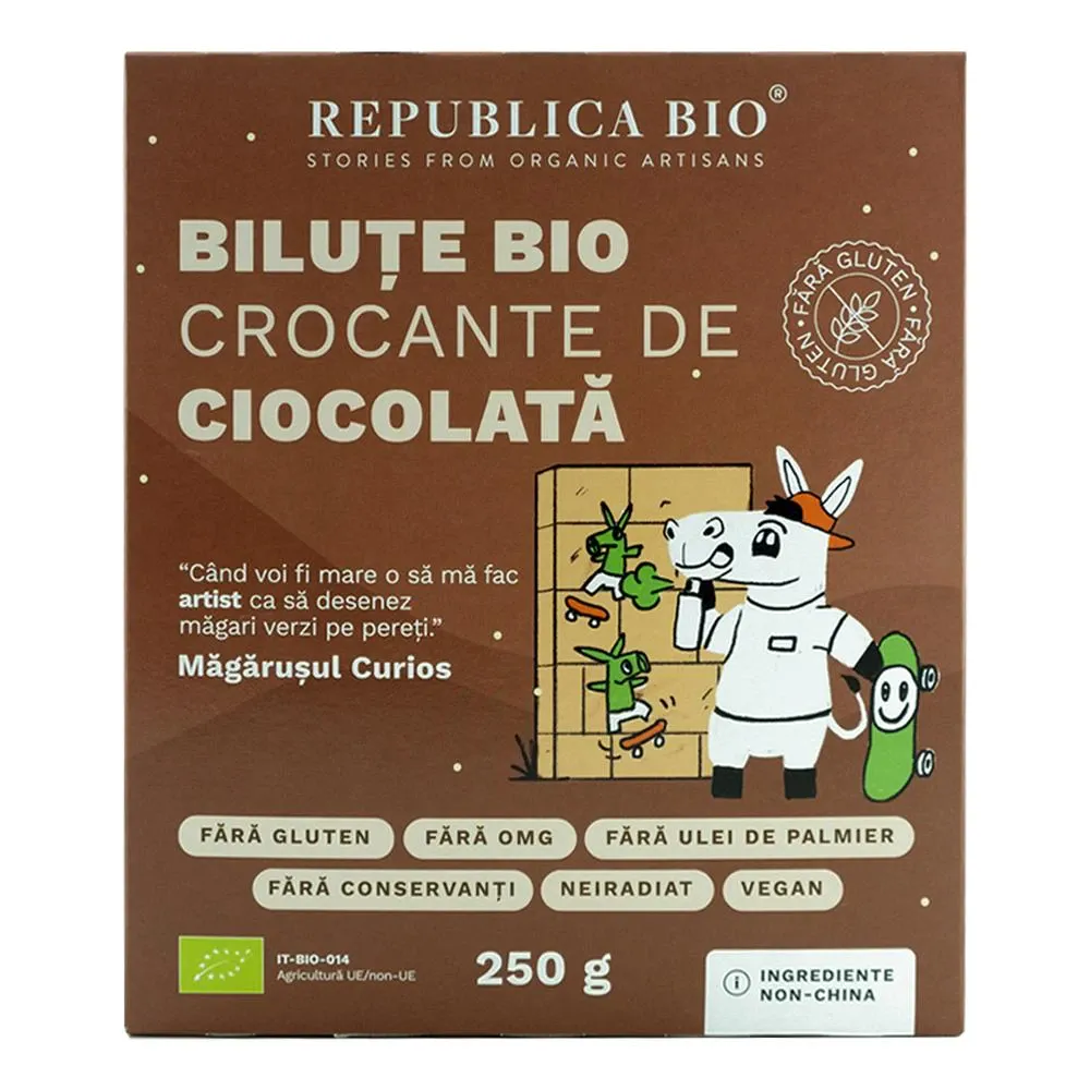 Republica Bio Bilute crocante de ciocolata fara gluten x 250 grame