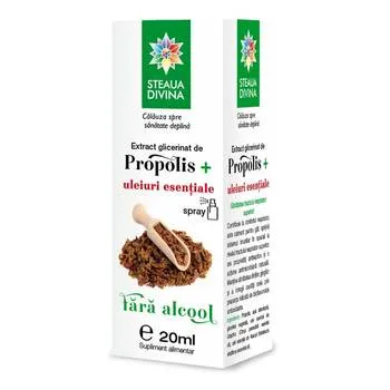 Extract glicerinat de propolis cu uleiuri esentiale, 20ml, Steaua Divina