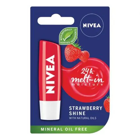 Balsam de buze Strawberry Shine, 4.8 g, Nivea