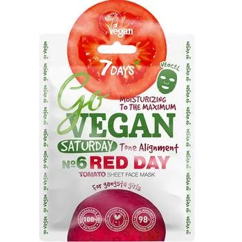 Masca de fata Go Vegan Saturday Red Day, 25g, 7 Days