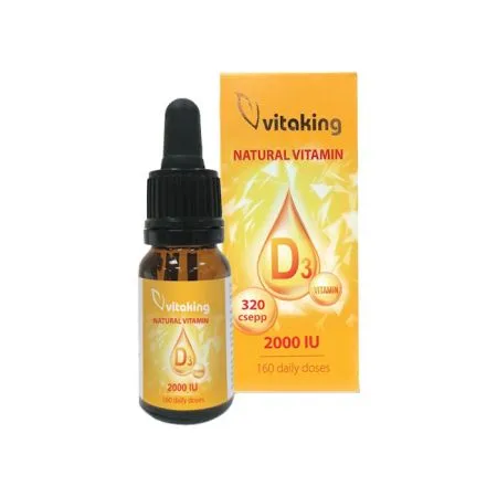 Vitamina D3 natural picaturi, 2000UI, 10ml, Vitaking