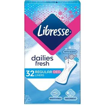 Absorbante zilnice Normal Deo Fresh, 32 bucati, Libresse