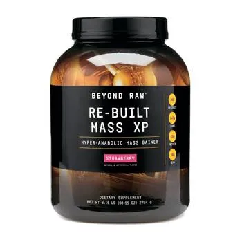 Proteina din zer cu aroma de capsuni Re-Built Mass XP, 2794g, Beyond Raw