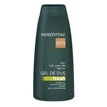 Gel de dus Fresh 3 in 1 Gerovital Men, 400ml, Farmec