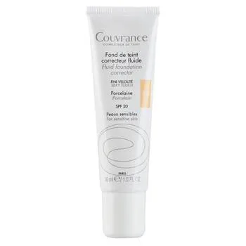 Fond de ten fluid corector SPF 20 Couvrance, Porcelaine 1.0, 30ml, Avene