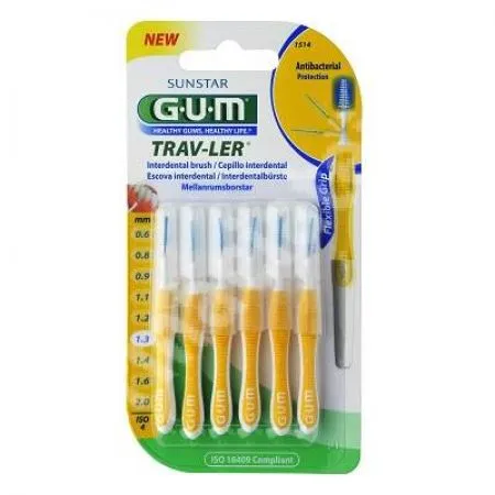 Perii interdentare Trav-Ler 1.3 mm, 6 bucati, Sunstar Gum