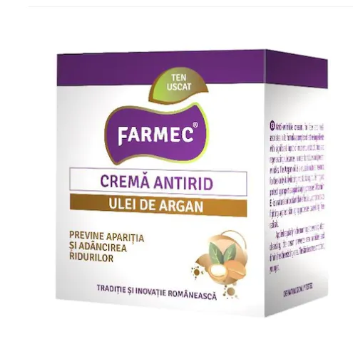 Crema antirid cu ulei de argan, 50 ml, Farmec 533