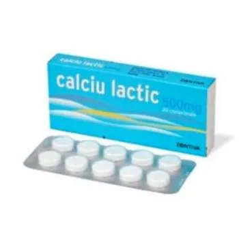 Calciu lactic 500mg, 20 comprimate, Zentiva