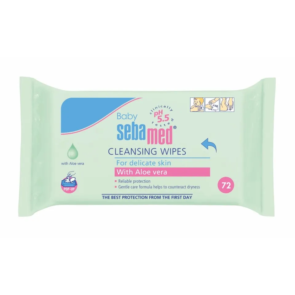 SEBAMED SERVETELE UMEDE CU ALOE VERA  72 BUCATI