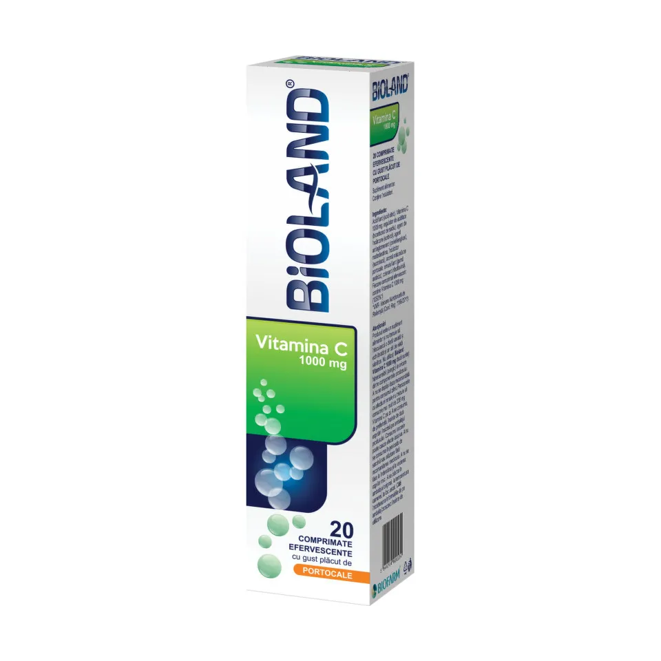 BIOLAND VITAMINA C 1000MG 20 COMPRIMATE EFERVESCENTE