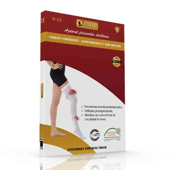 Ciorapi compresivi antiembolism cu varf deschis V-12 M, 1 bucata, Varilegs