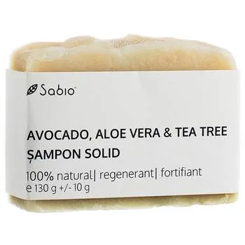 Sampon solid de Avocado, Aloe Vera si Tea Tree, 130g, Sabio