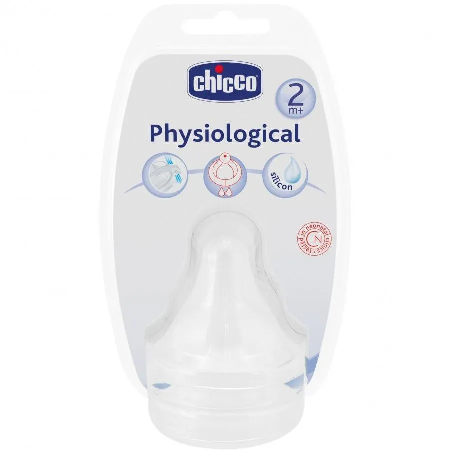 CHICCO 81626-7 PHYSIOLOGIC TETINA DIN SILICON FLUX MEDIU 2LUNI+ 2BUC