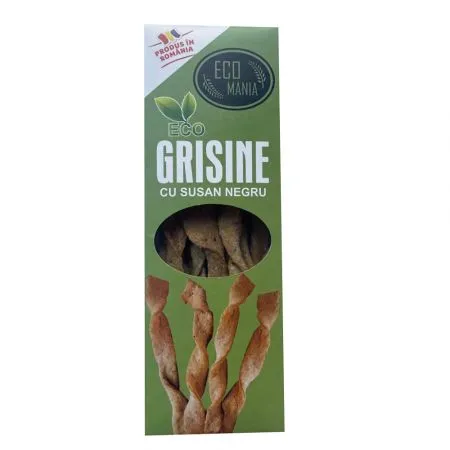 Grisine bio cu susan negru, 125 g, Ecomania