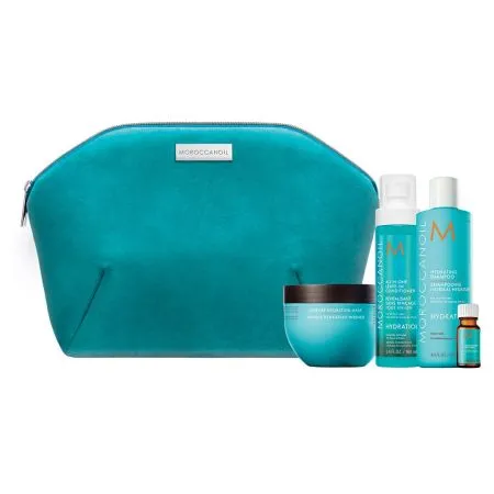 Pachet Hydrating, Sampon hidratare 250 ml, Masca hidratare 250 ml, Balsam fara clatire 160 ml, Tratament original 10 ml, Moroccanoil