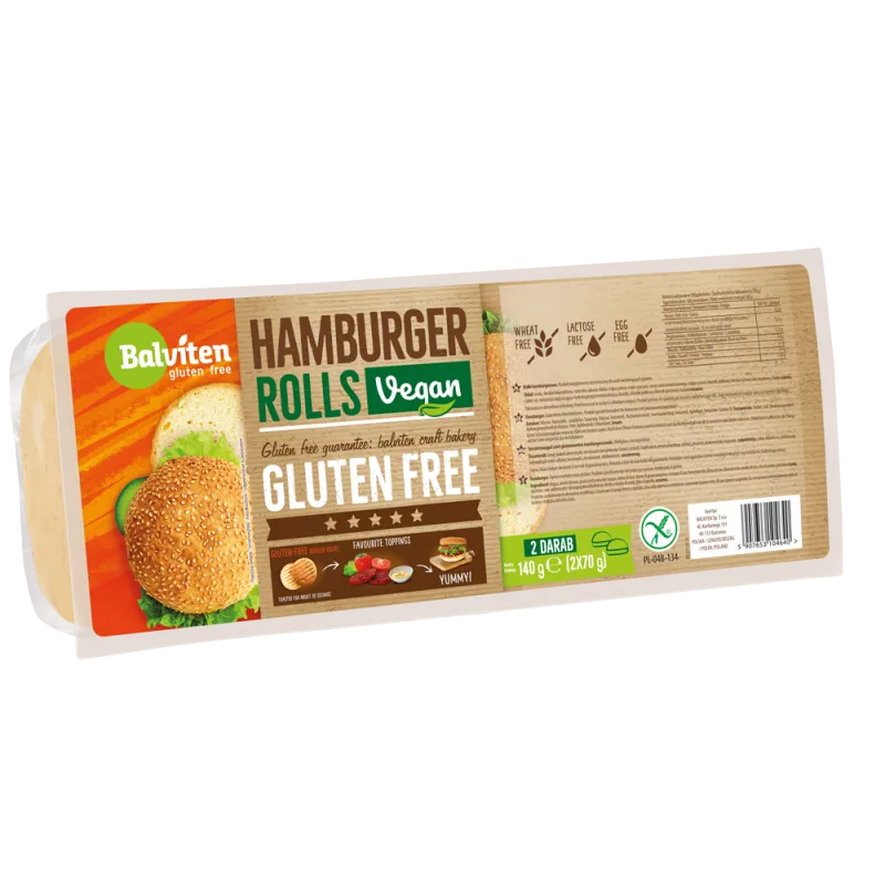 Chifle pentru hamburger fara gluten, 2 x 70 g, Balviten