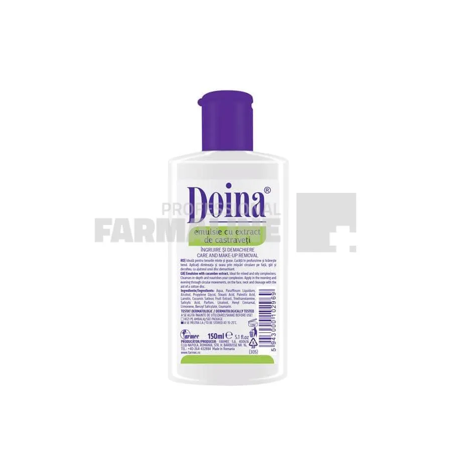 Doina Emulsie demachianta cu extract de castraveti 150 ml