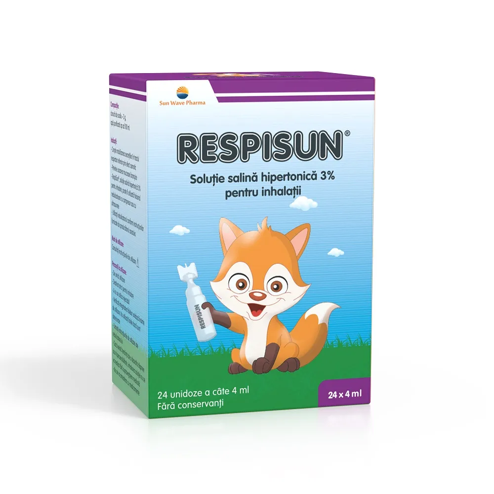 Respisun solutie salina hipertonica 3%, 24 doze, Sun Wave Pharma