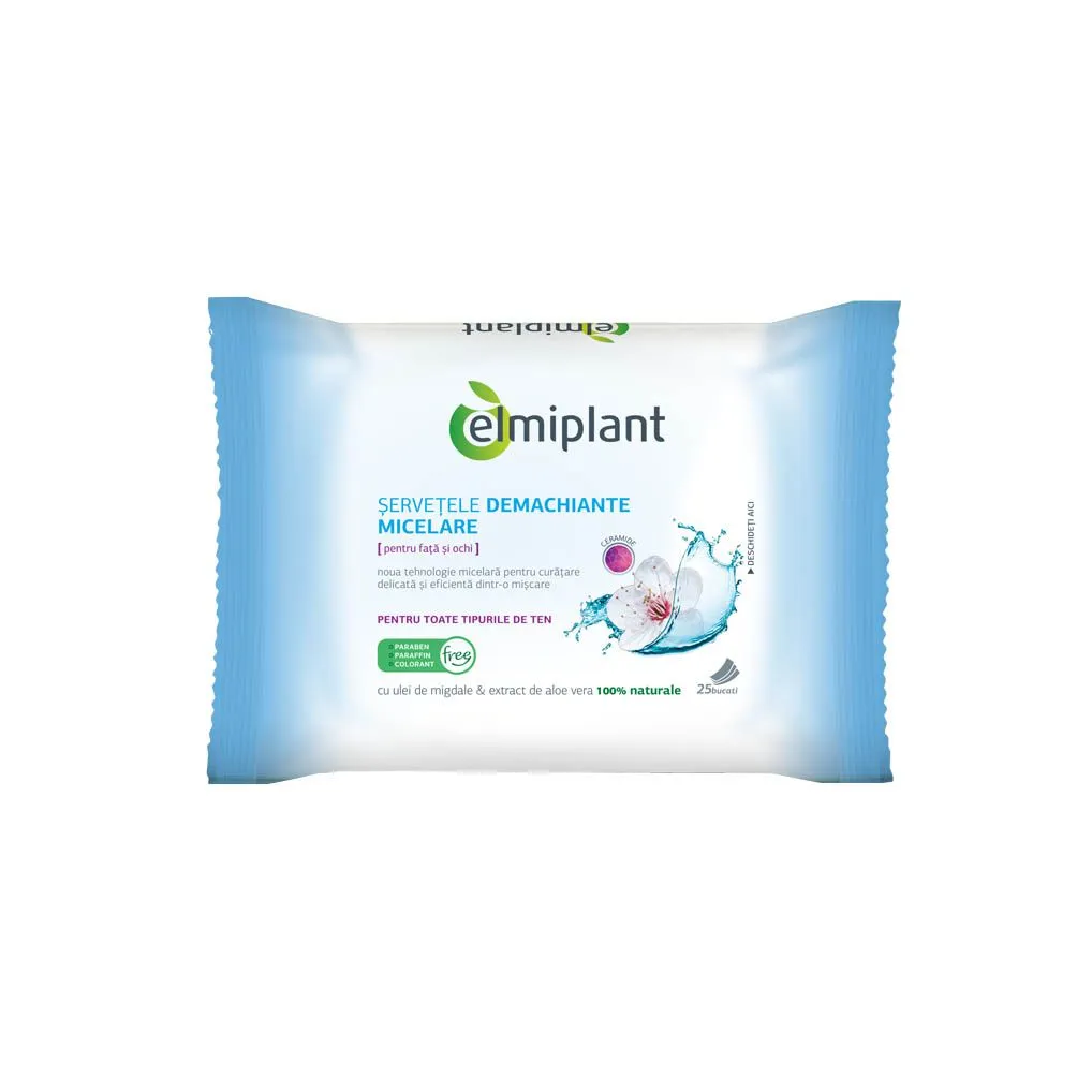 Servetele demachiante micelare 25 bucati - Elmiplant