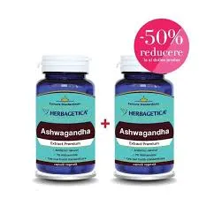 HERBAGETICA Ashwagandha x 60cps + 60cps - 50% cadou