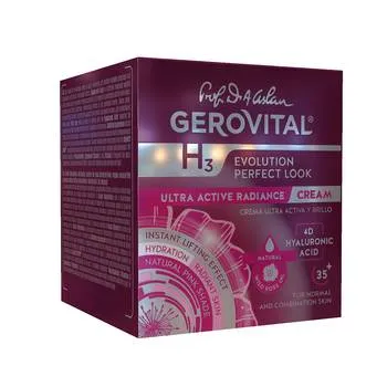 Crema ultra activa si luminozitate H3 Evolution Perfect Look, 50ml, Gerovital