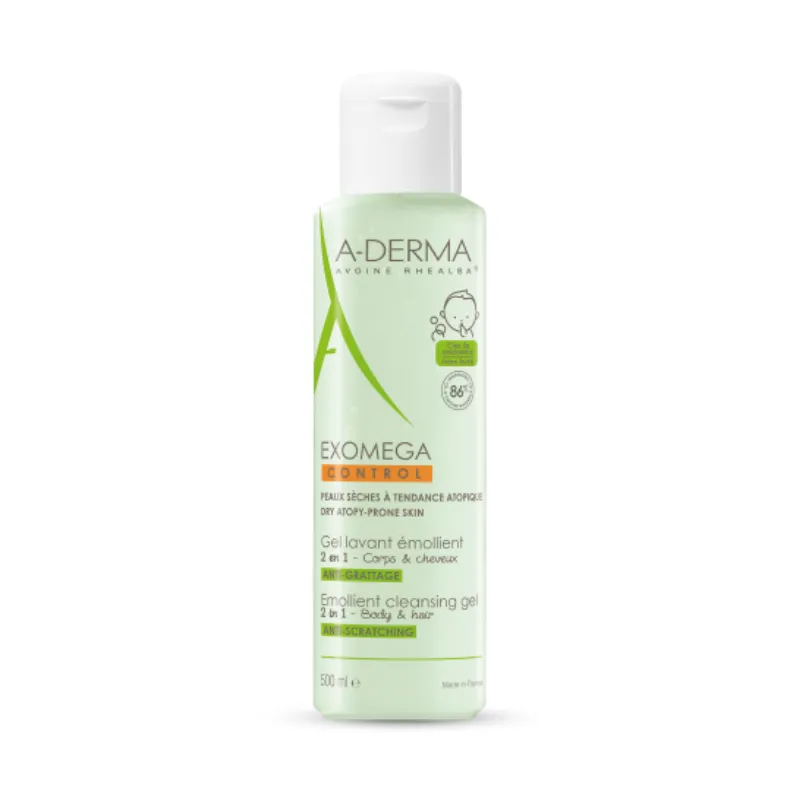 A-Derma  Exomega Control Gel spumant 2 in 1 par si corp 500 ml