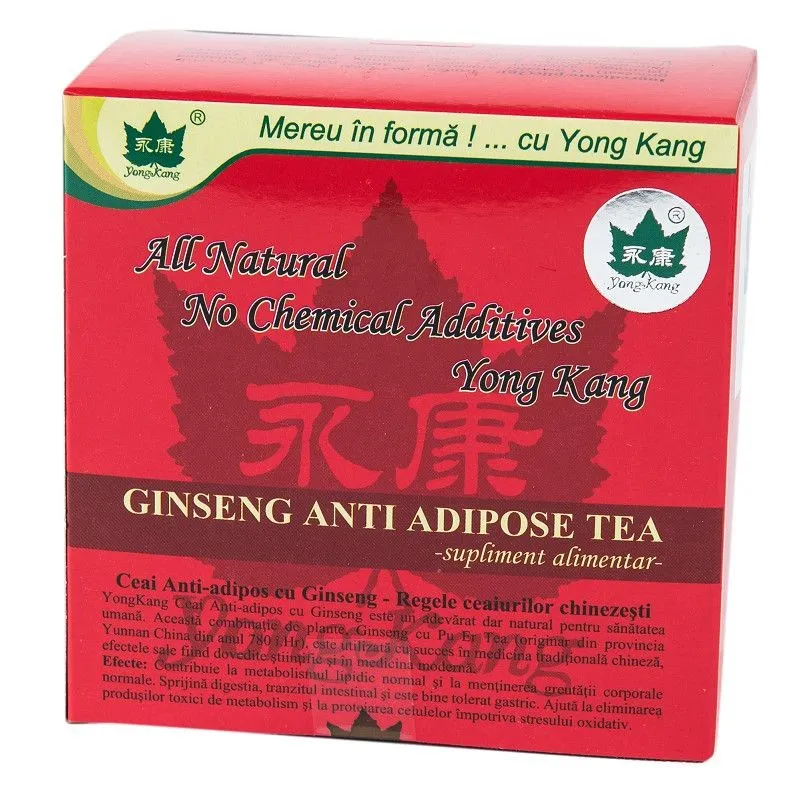 YONG KANG CEAI ANTIADIPOS CU GINSENG 30 PLICURI