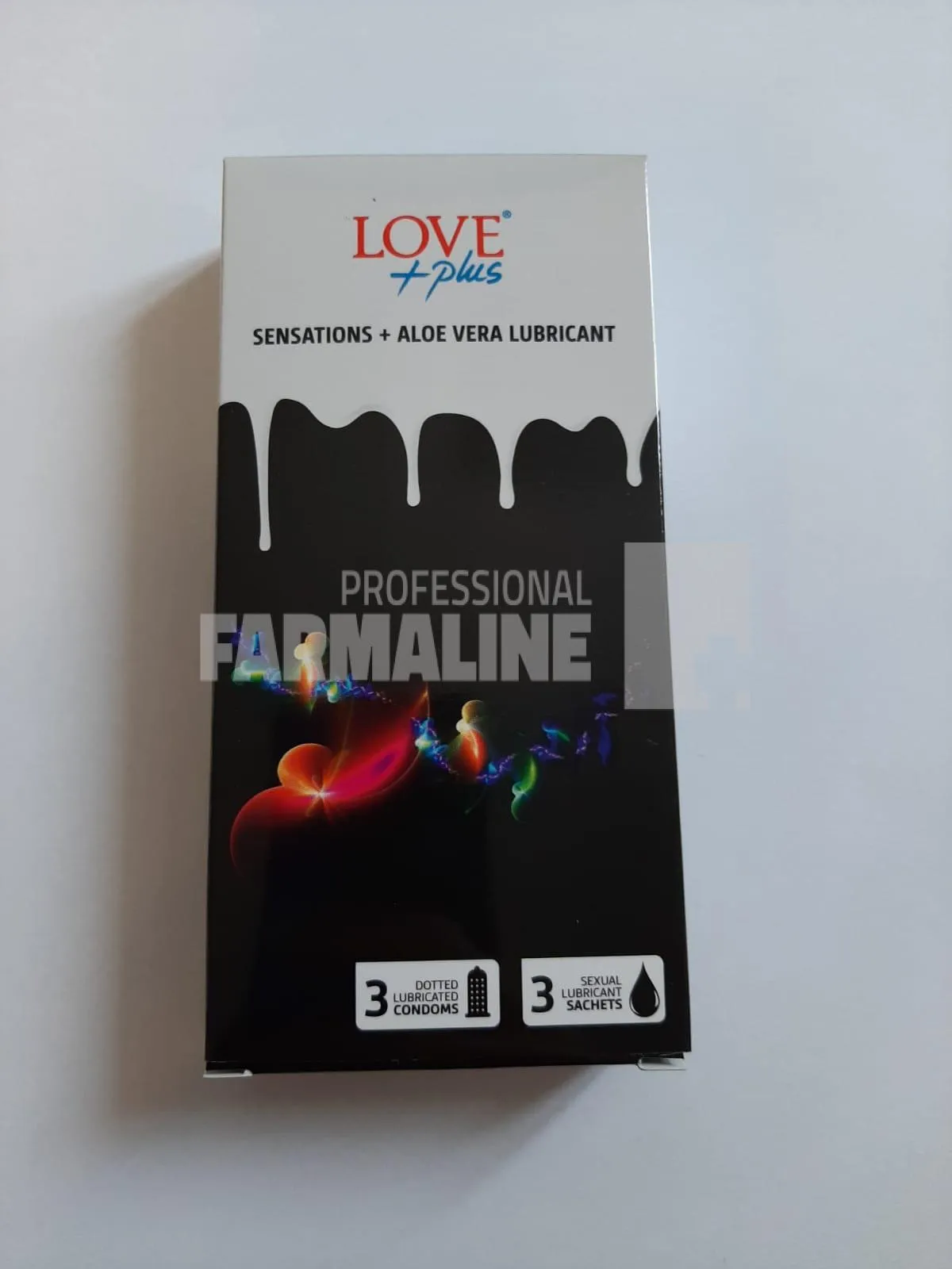 Love Plus Sensations + Aloe Vera Lubricant 3 prezervative + 3 lubrifiante